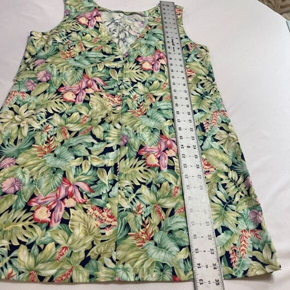 Tropi Couture Suzanne Pepper Key West Palm Floral Hawaiian VTG Dress Size Large - Picture 5 of 5